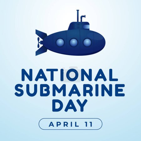 Die Designvorlage für den National Submarine Day eignet sich gut zum Feiern. U-Boot-Vektorillustration. Vektor eps 10. flaches Design.