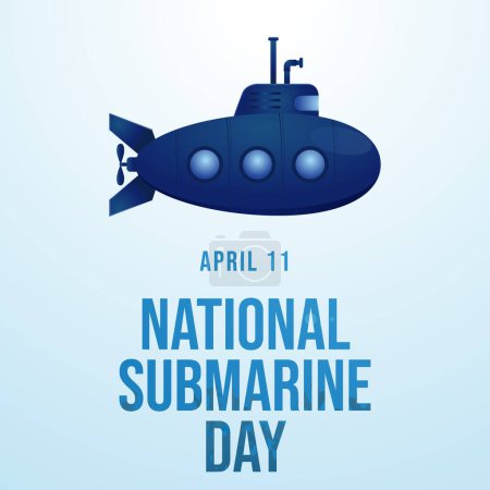 Plantilla de diseño del Día Nacional de Submarinos buena para uso de celebración. ilustración de vectores submarinos. vector eps 10. diseño plano.