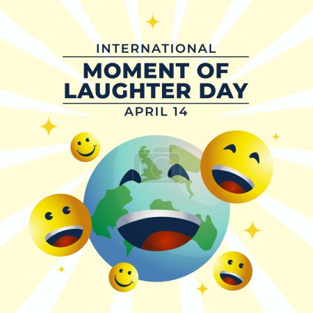 Ilustración de Plantilla de diseño del Día Internacional del Momento de la risa buena para el uso de celebración. ilustración del vector de la risa. vector eps 10. diseño plano. - Imagen libre de derechos