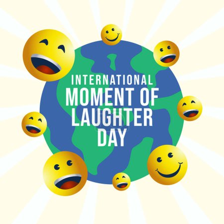 Ilustración de Plantilla de diseño del Día Internacional del Momento de la risa buena para el uso de celebración. ilustración del vector de la risa. vector eps 10. diseño plano. - Imagen libre de derechos