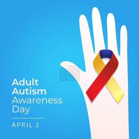 Entwurfsvorlage für den Tag des Bewusstseins für Autismus bei Erwachsenen, der gut zum Feiern geeignet ist. Vorlage zur Gestaltung des Autismus-Bewusstseins. Vektor Folge 10.
