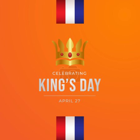 Téléchargez les illustrations : Modèle de conception de Kings Day bon pour l'utilisation de célébration. vecteur eps 10. roi jour amsterdam. design plat. - en licence libre de droit