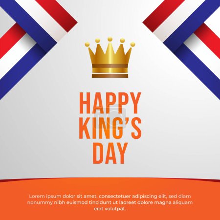 Téléchargez les illustrations : Modèle de conception de Kings Day bon pour l'utilisation de célébration. vecteur eps 10. roi jour amsterdam. design plat. - en licence libre de droit