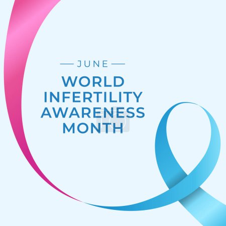 Illustration for World Infertility Awareness Month design template good for celebration. blue and pink ribbon design template. ribbon vector design. vector eps 10. - Royalty Free Image