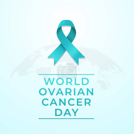 Designvorlage zum Welttag des Eierstockkrebses. Illustration von Eierstockkrebs. blaues Band. Krebsband. Vektor Folge 10.
