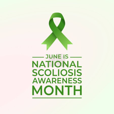 National Scoliosis Awareness Month design template. green ribbon vector design. flat design. scoliosis vector template. vector eps 10.