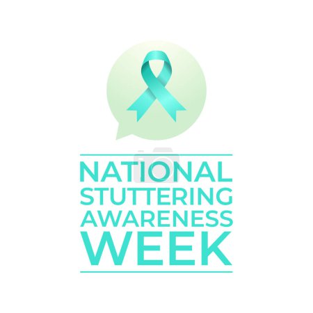 Plantilla de diseño de la National Stuttering Awareness Week. teal diseño de vectores de cinta. diseño de cinta plana. vector eps 10.