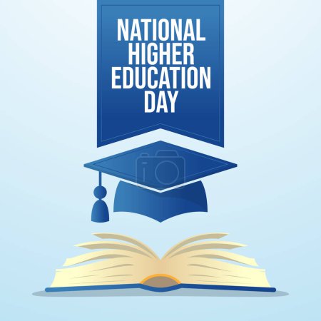 Modèle de conception de la Journée nationale de l'enseignement supérieur. modèle vectoriel d'élément d'éducation. illustration d'éducation. vecteur eps 10. conception plate.