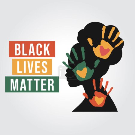 Ilustración de Black Lives Matter Month plantilla de desgin. las vidas negras importan ilustración. vector de la mujer negra. vector eps 10. - Imagen libre de derechos