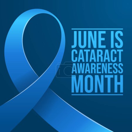 Cataract Awareness Month vector design template. cataract blue ribbon vector. ribbon vector. eps 10. flat design. 