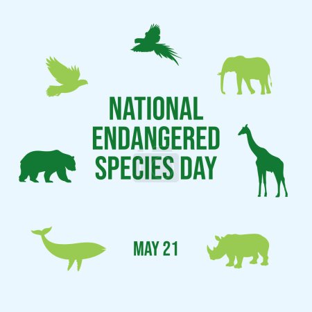 Endangered Species Day design template. animal silhouette vector design. globe vector. eps 10. flat design.