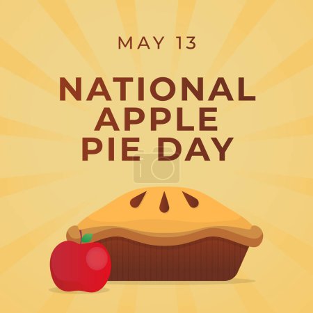 Design-Vorlage für den nationalen Apple Pie Day. Apfelkuchenvektorillustration. Kuchenvektor. Folge 10. Flaches Design.