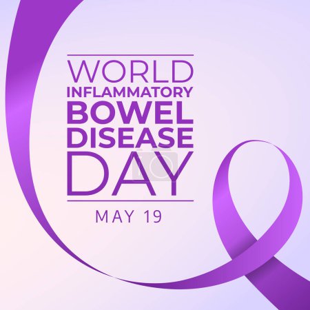 World Inflammatory Bowel Disease (IBD) Day design template. purple ribbon vector design. flat design. eps 10.