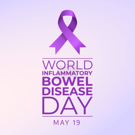 World Inflammatory Bowel Disease (IBD) Day design template. purple ribbon vector design. flat design. eps 10.