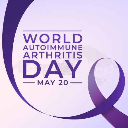 Modèle de conception de Journée mondiale de l'arthrite auto-immune auto-inflammatoire. ruban violet conception vectorielle. Ruban vecteur. eps 10.