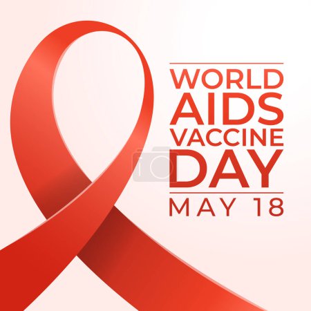 World AIDS Vaccine Day design template. red ribbon vector. ribbon image. flat design. eps 10.