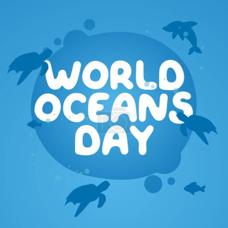 World Oceans Day design template. ocean vector design. flat design. vector eps 10.