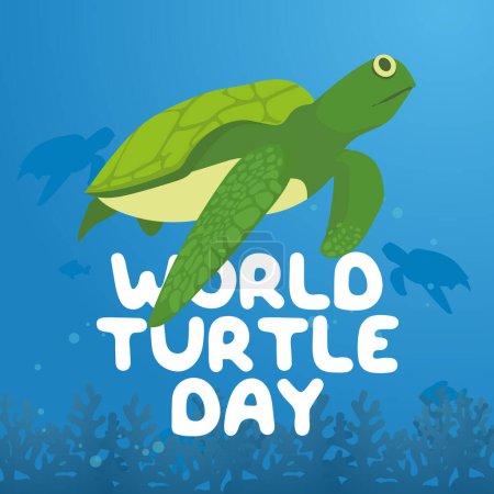 Modèle de conception Journée mondiale de la tortue. conception vectorielle des tortues. vecteur eps 10. conception plate.