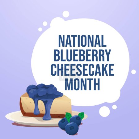 National Blueberry Cheesecake Day design template. Blueberry cheesecake design template. cake vector design. vector eps 10.
