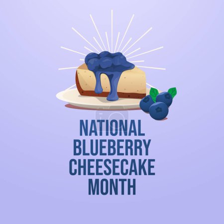National Blueberry Cheesecake Day design template. Blueberry cheesecake design template. cake vector design. vector eps 10.