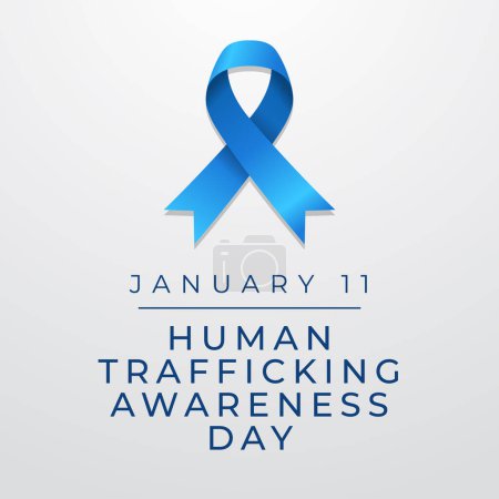 Illustration for National Human Trafficking Awareness Day vector eps 10. blue ribbon vector design. vector eps 10. flat design. - Royalty Free Image