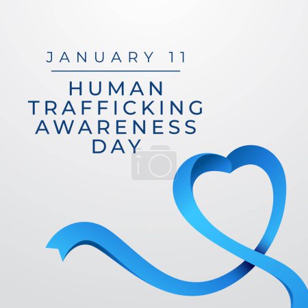 National Human Trafficking Awareness Day vector eps 10. diseño de vectores de cinta azul. vector eps 10. diseño plano.