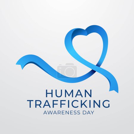 Téléchargez les illustrations : Journée nationale de sensibilisation à la traite de personnes vecteur eps 10. conception vectorielle ruban bleu. vecteur eps 10. conception plate. - en licence libre de droit