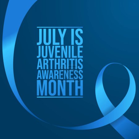 Illustration for Juvenile Arthritis Awareness Month design template good for celebration usage. blue ribbon vector template. flat design. vector eps 10. - Royalty Free Image