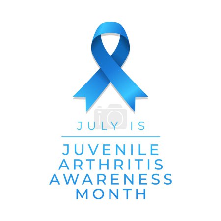 Illustration for Juvenile Arthritis Awareness Month design template good for celebration usage. blue ribbon vector template. flat design. vector eps 10. - Royalty Free Image
