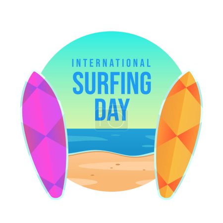 Internationaler Surftag Vektor-Design-Vorlage gut für die Feier Verwendung. Surfvektorbild. sorfboard. Vektor Folge 10.