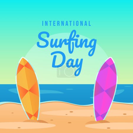 International Surfing Day vector design template good for celebration usage. Surfing vector image. sorfboard. vector eps 10.