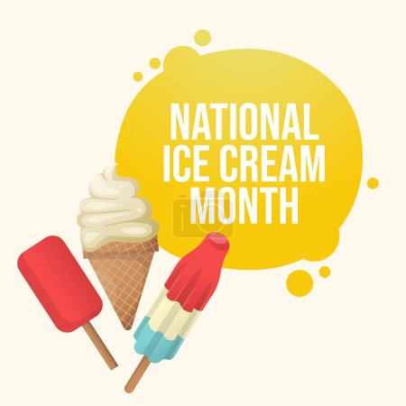 National Ice Cream Month vector design template good for celebration usage. Ice cream vector illustration. vector eps 10. flat design.
