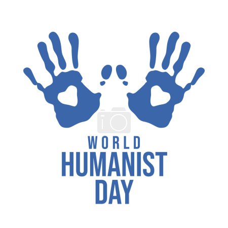 Illustration for World Humanist Day vector design template good for celebration usage. hand and globe vector design. flat design. vector eps 10. - Royalty Free Image
