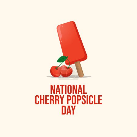 National Cherry Popsicle Day Design-Vorlage gut zum Feiern. Vektor eps 10. Kirschbild. 