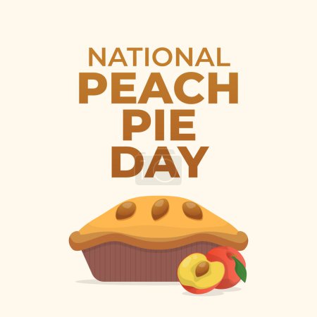 National Peach Pie Day. flat design. template celebration. good celebration usage. vector ribbon. eps 10. 