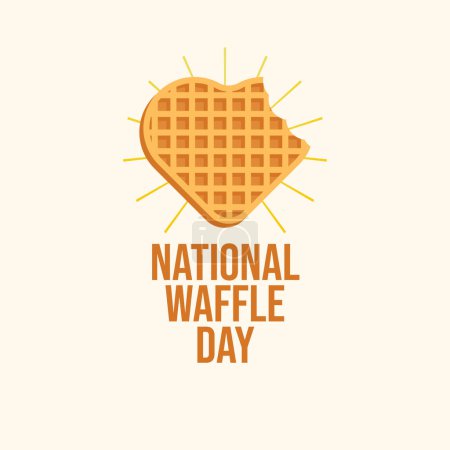 National Waffle Day flat design. vector design ribbon. good for usage. template celebrate. eps 10.