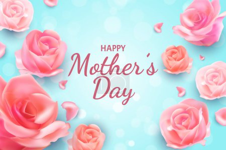 Téléchargez les illustrations : Happy fond de fête des mères rose réaliste - en licence libre de droit