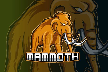 Illustration for Mammoth e sports team logo template - Royalty Free Image