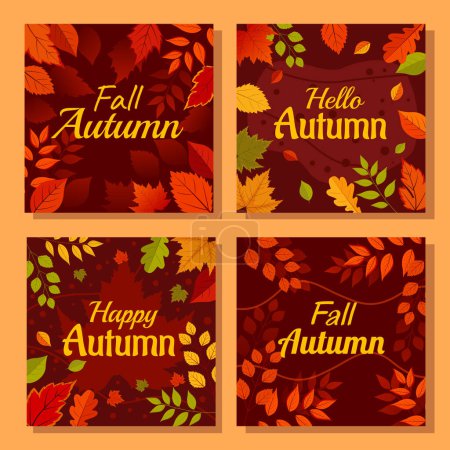 Happy Fall Autumn Social Media Post Design