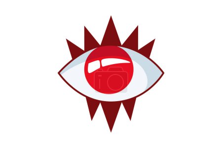 Téléchargez les illustrations : Sticker Fortune yeux rouges Design - en licence libre de droit
