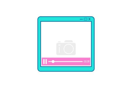 Illustration for Vlog Video Frame Sticker Design - Royalty Free Image