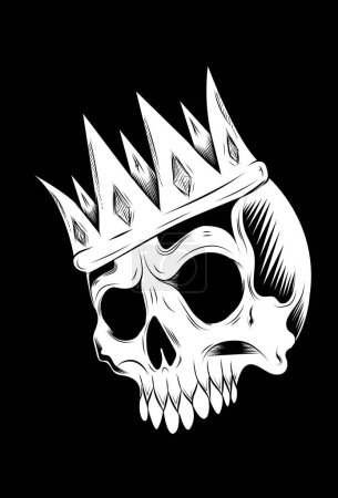 Illustration for Skull with crown vector illustration - Royalty Free Image