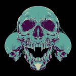 Head skulls artwork vector illustration