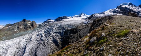 Feegletscher glacier in Wallis Alps in Switzerland.