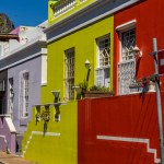 Colorful buildings in muslim Bo-Kaap district in Cape Town, South Africa.