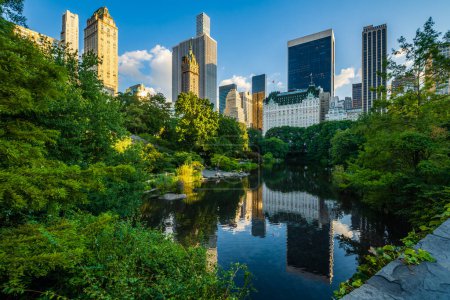 Foto de El estanque en Central Park en Nueva York. - Imagen libre de derechos