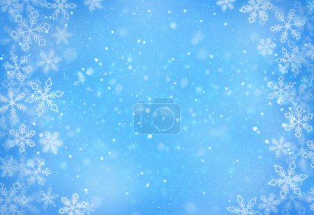 Foto de Fondo abstracto de invierno. Fondo azul con patrón de copo de nieve - Imagen libre de derechos