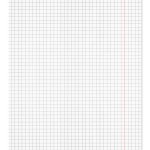 Black grid with red line notepad paper isolated on white background