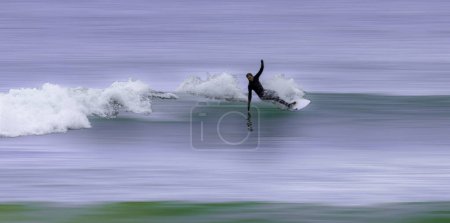 Photo for Motion shot of surface with extreme ocean waves for background - Royalty Free Image