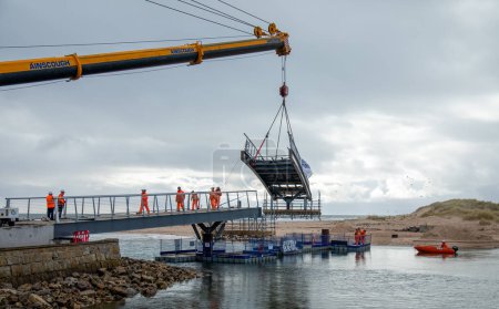Photo for New bridge construction in Lossiemouth - Royalty Free Image